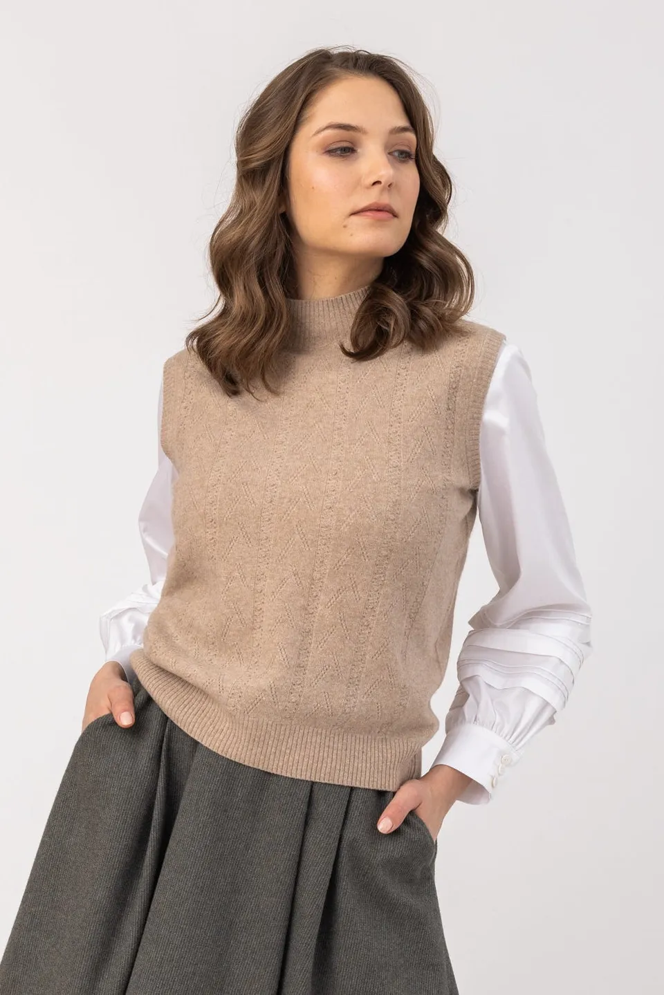 felicitas-damen-strick-pullunder-panja-woll-kaschmir image 1