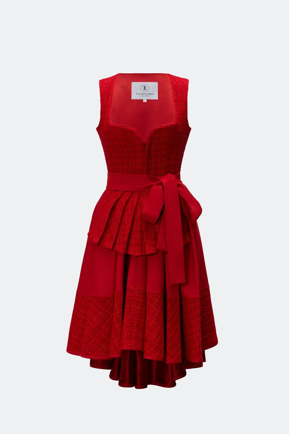 traumtrachten-designerdirndl-almuth-mit-tweedmieder-in-purpurrot image 1