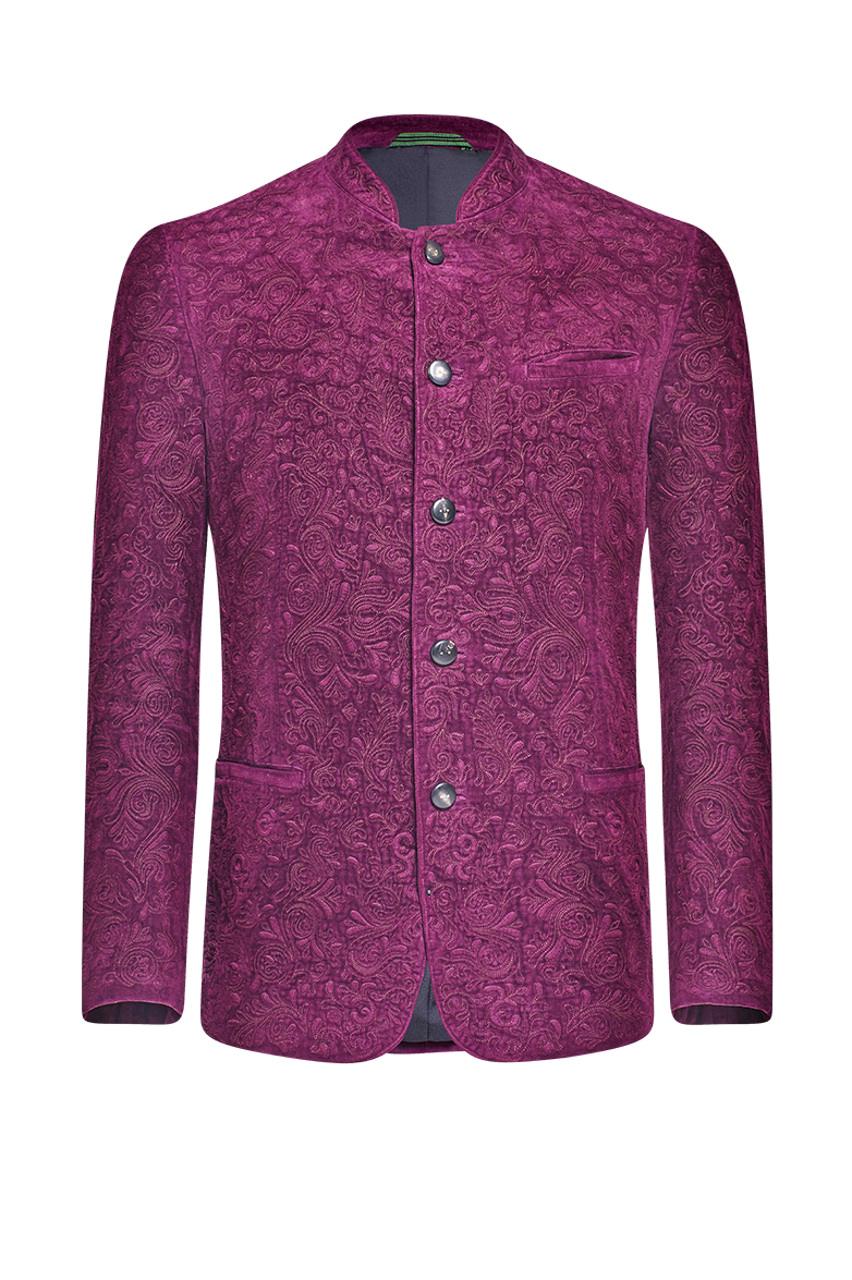g-ssl-samtjacke-mit-reicher-relief-stickerei-herren-stehkragen-jacke image 1