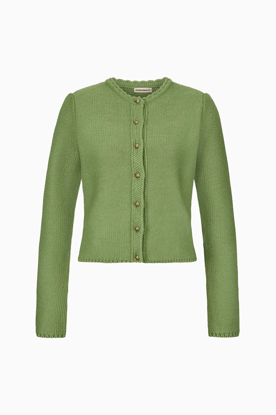 gottseidank-damenstrickjacke-mirl-trachtenjacke-mit-stehkragen-und-puffarm image 1