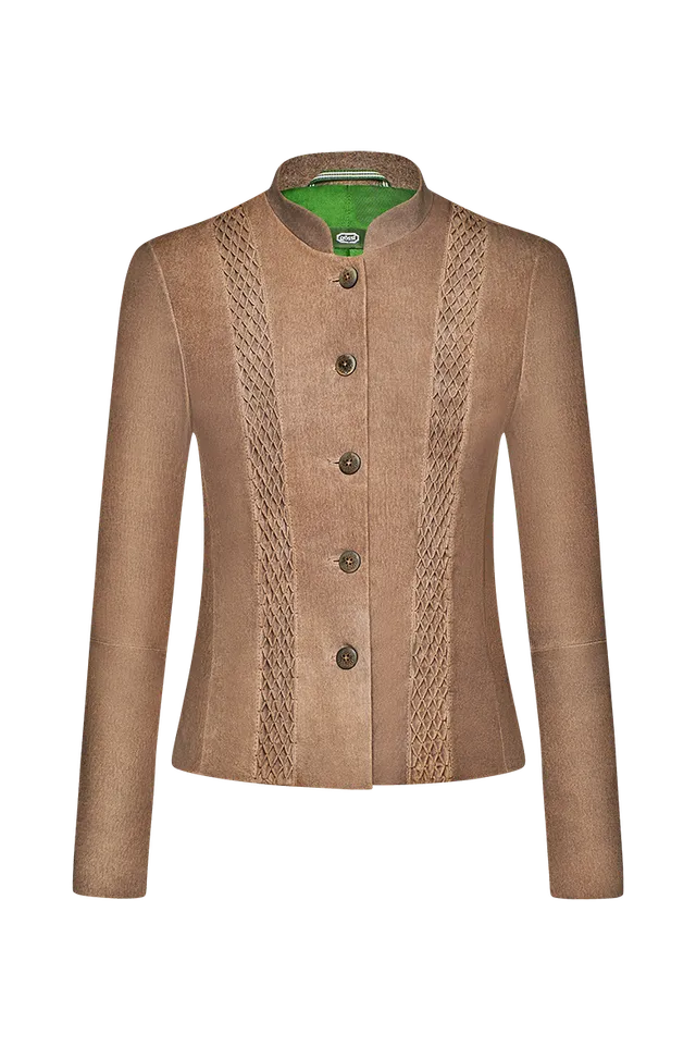 g-ssl-gesmokte-lederjacke-damen-trachten-lederjacke-braun-aus-lammleder image 1