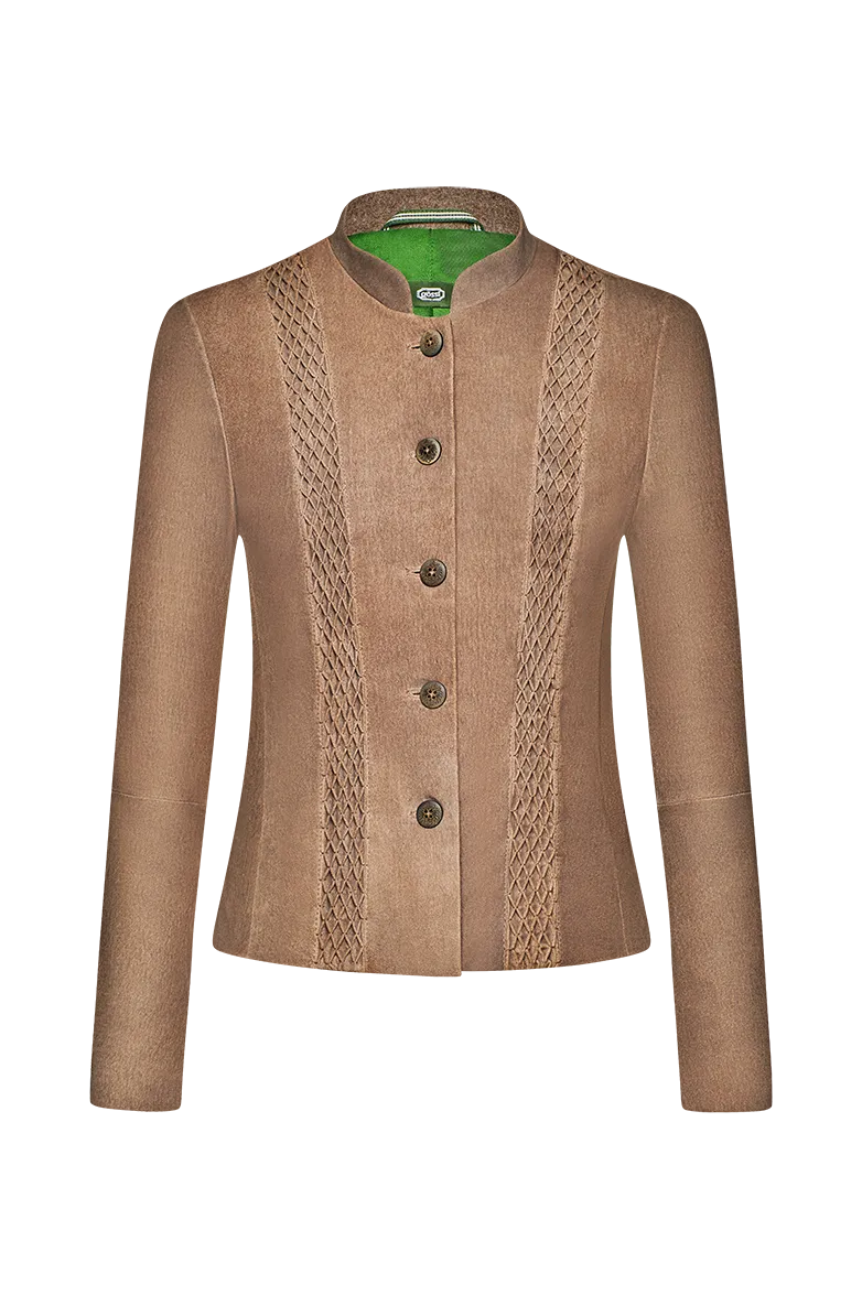 g-ssl-gesmokte-lederjacke-damen-trachten-lederjacke-braun-aus-lammleder image 1