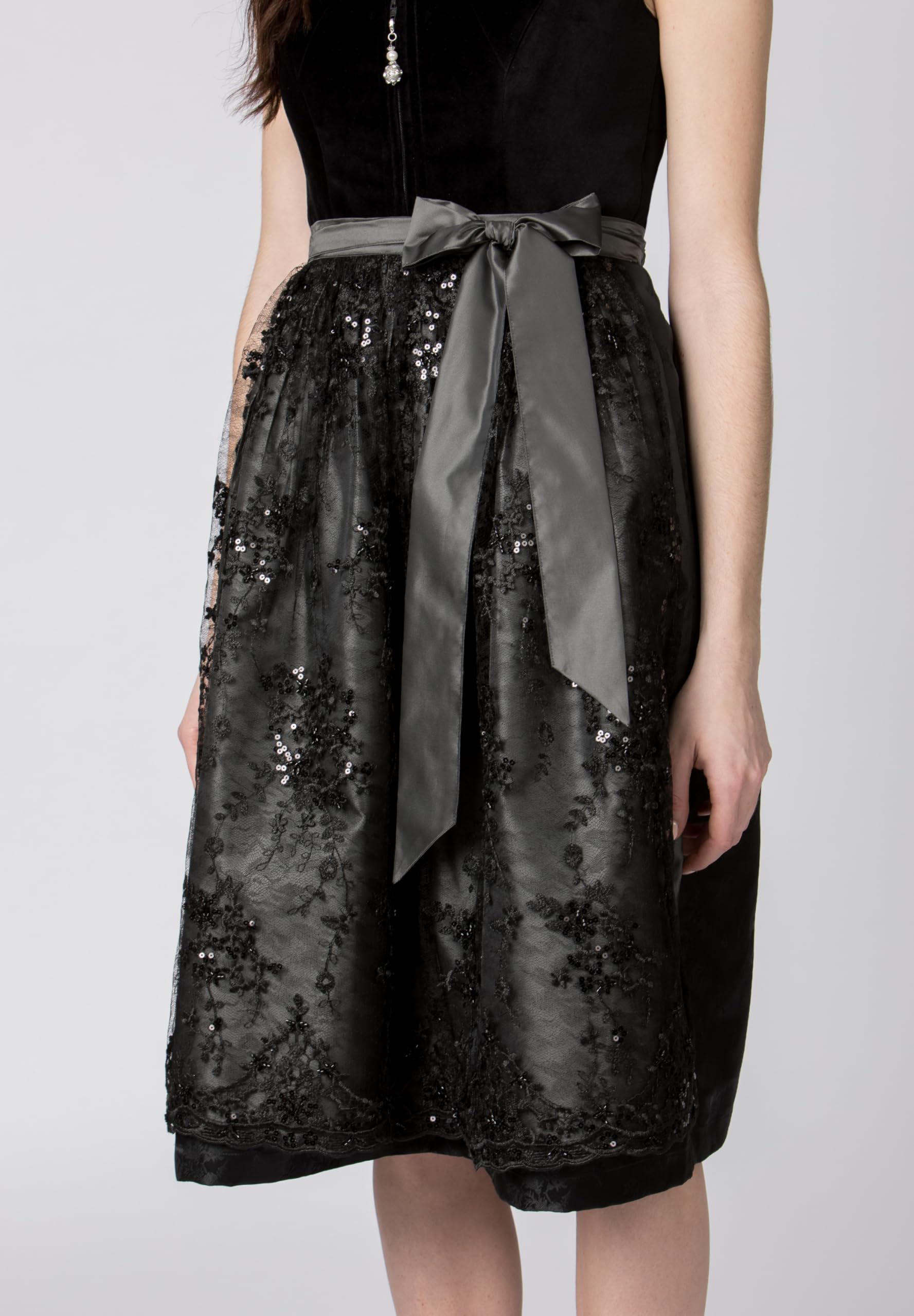 bergfeuer-damen-esta-midi-dirndl-schwarz-samt-mit-spitzensch-rze image 4