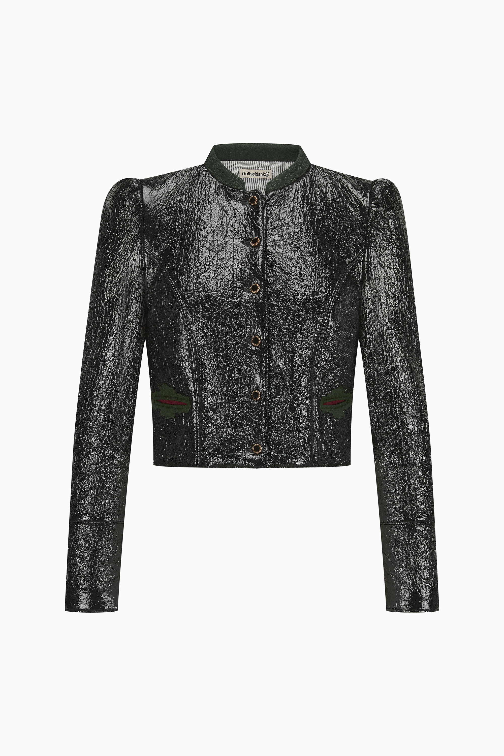 gottseidank-miederjacke-flora-bestickter-kontrast-stehkragen image 1