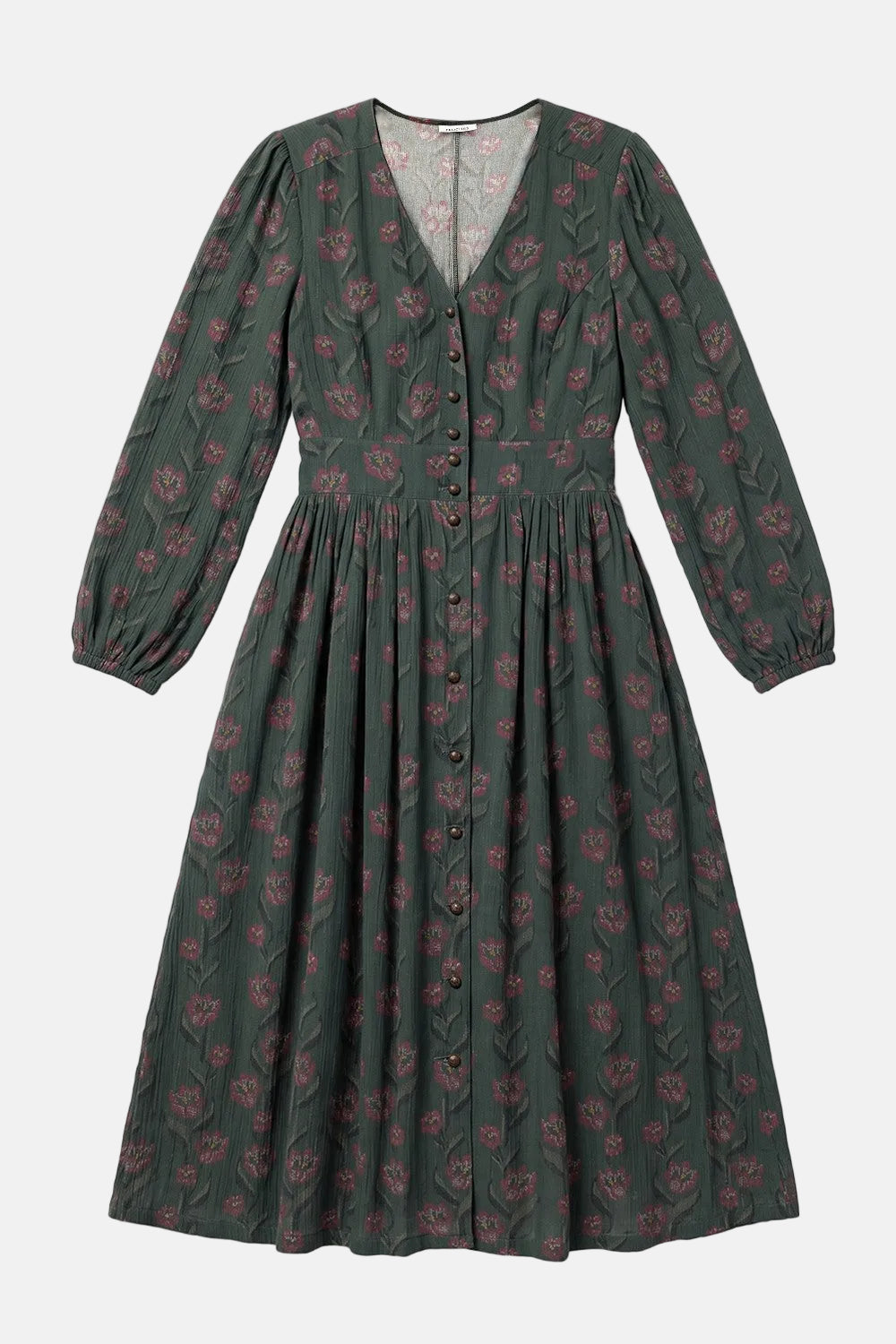 felicitas-karlinda-damen-kleid-viskose-floral-gef-ttert-v-ausschnitt image 1