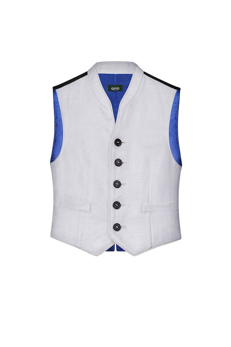 g-ssl-klassiker-gilet-f-r-kinder-leinen-gilet-grau-schwarz image 1