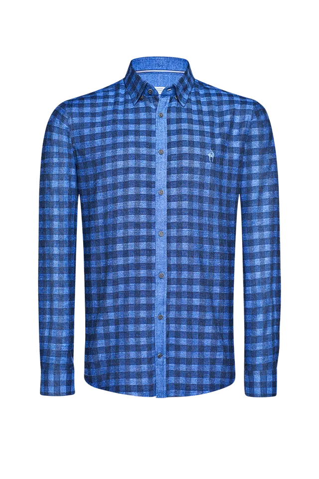 g-ssl-kariertes-flanellhemd-blau-herren-slim image 1