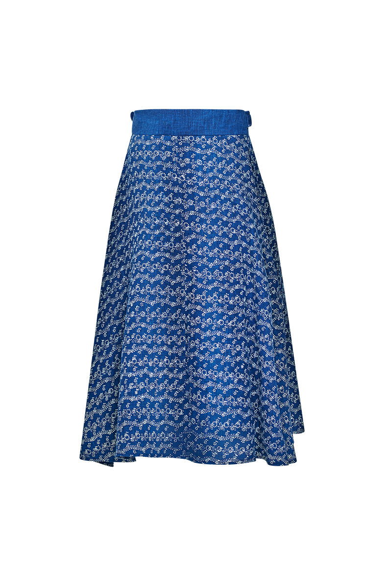 g-ssl-wickelrock-blaudruck-leinen-blau-damen image 2