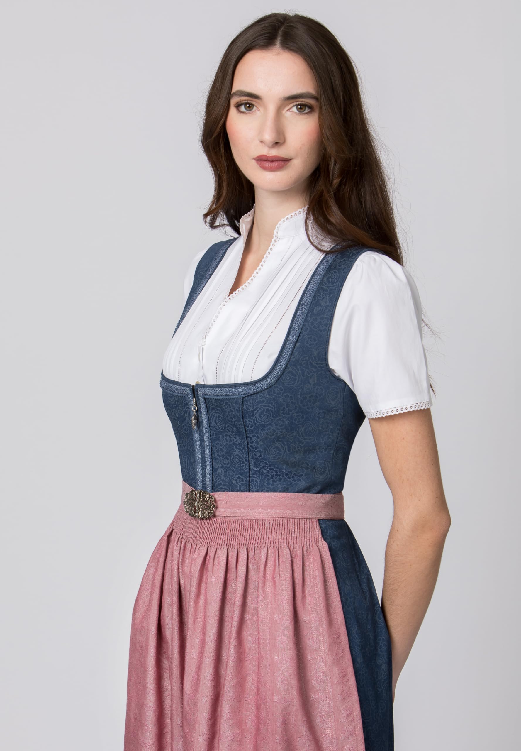 stockerpoint-roseline-midi-dirndl-blau-altrosa-baumwolle image 3