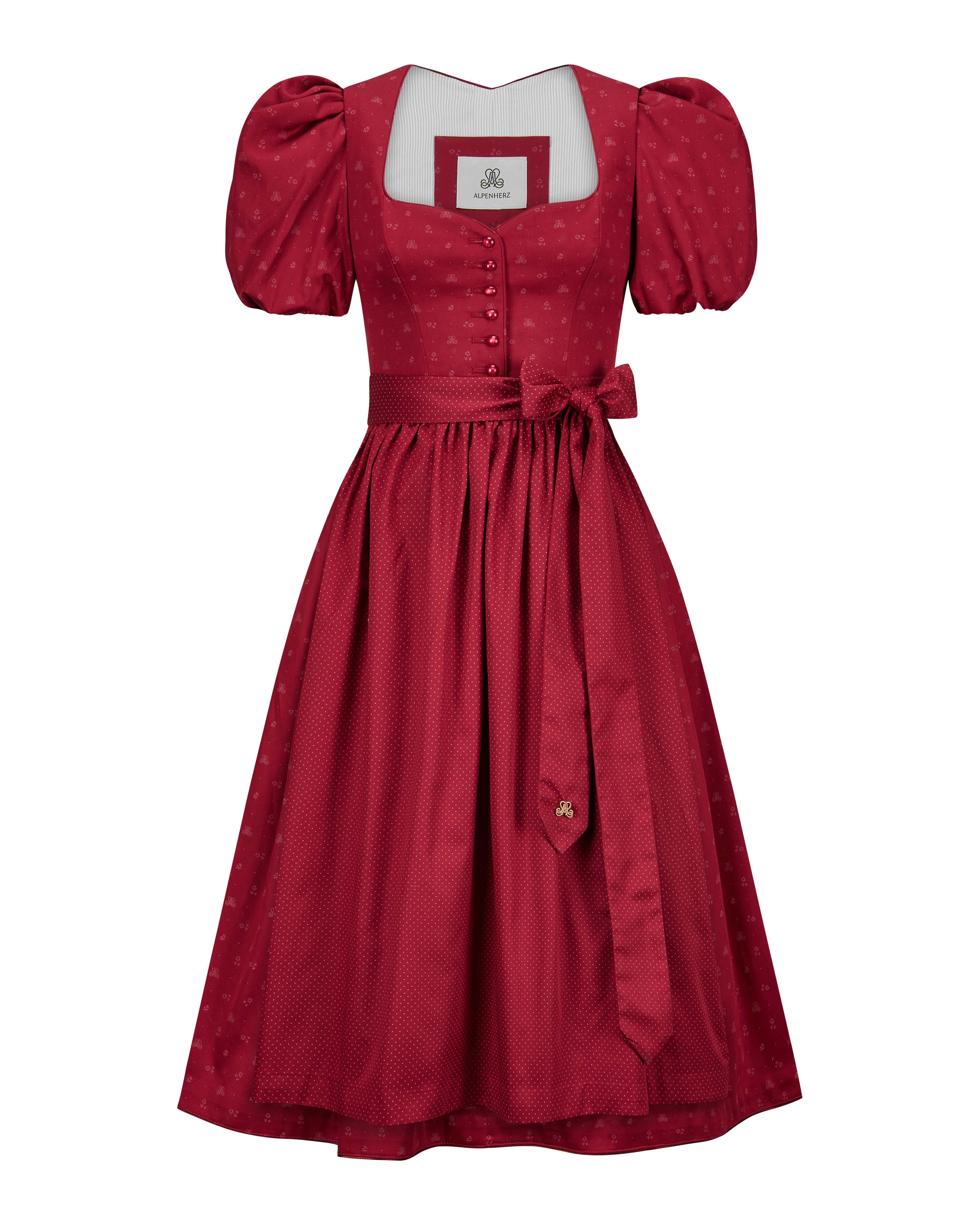 alpenherz-dirndl-lisa-dunkelrot-mit-abnehmbaren-puff-rmeln image 1