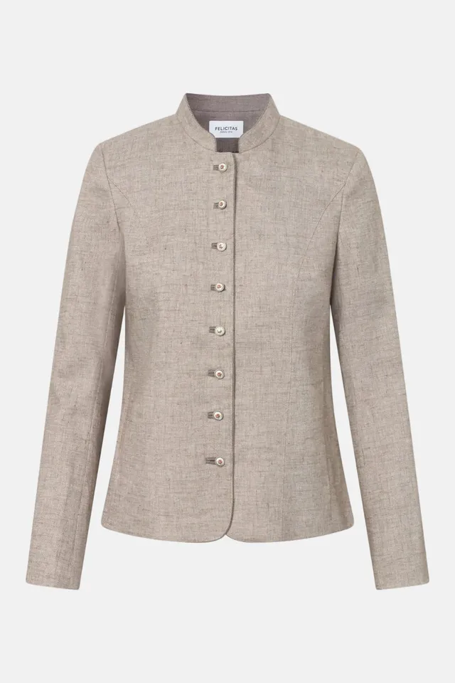 felicitas-damen-leinenjacke-jannika-mit-stehkragen image 1
