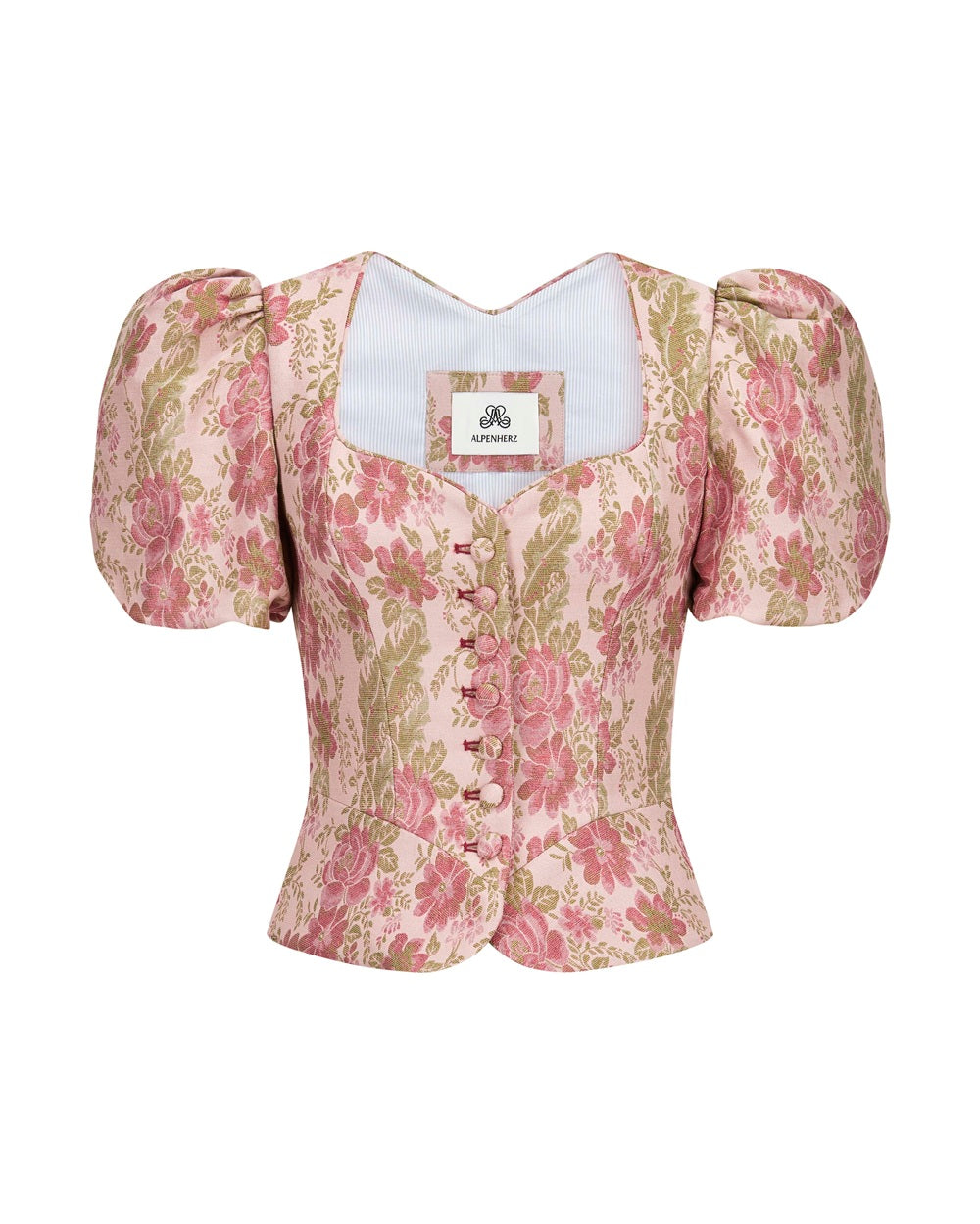 alpenherz-mieder-barbara-trachtenmieder-rosa-jacquard image 1