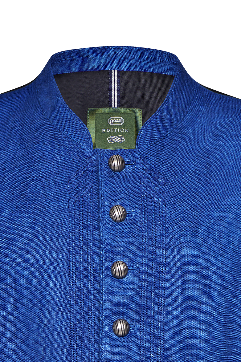g-ssl-blaudruck-gilet-herren-blau-leinen-hochgeschlossen image 3