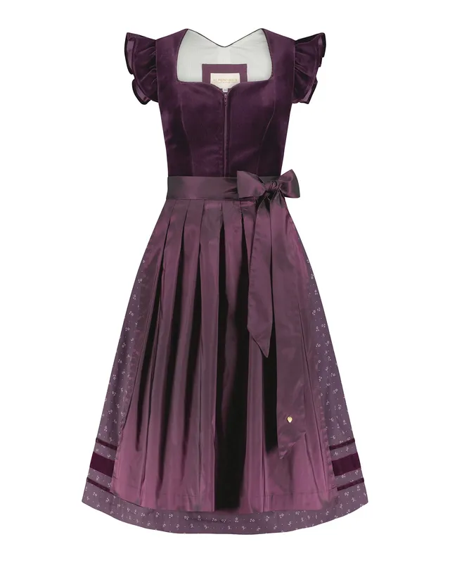 alpenherz-samtdirndl-melissa-aubergine-mit-abkn-pfbarem-arm image 1