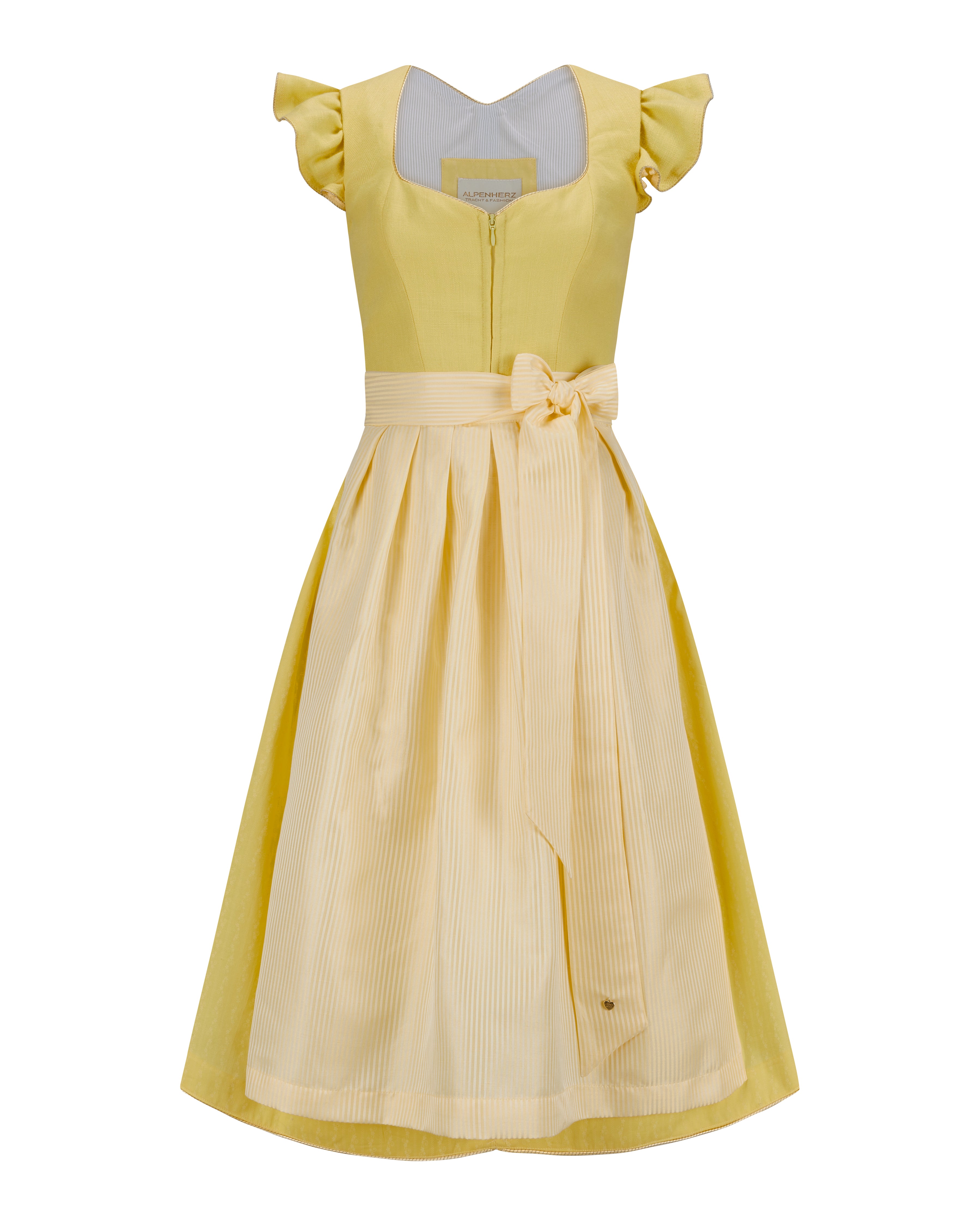 alpenherz-dirndl-marie-fl-gelarm-dirndl-leinen-zitronengelb image 1