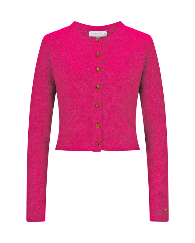 alpenherz-strickjacke-elanie-pink-trachten-strickjacke-mit-goldkn-pfen image 1