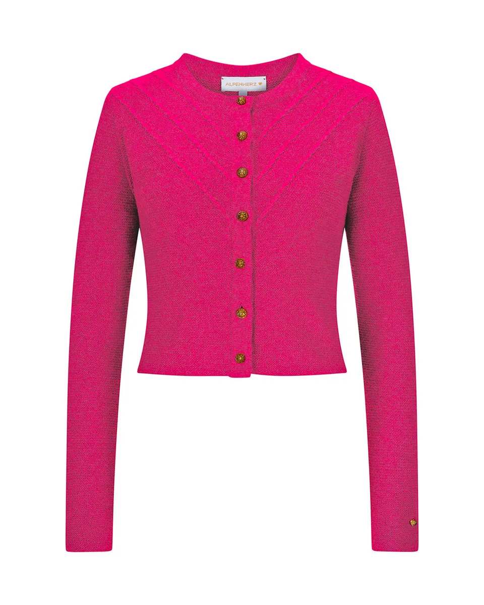 alpenherz-strickjacke-elanie-pink-trachten-strickjacke-mit-goldkn-pfen image 1