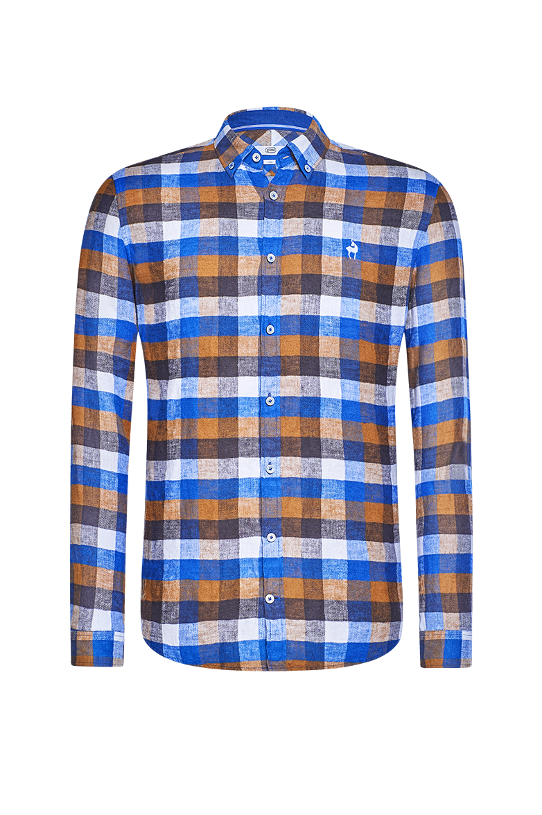 g-ssl-leinenflanell-freizeithemd-karo-in-blau-f-r-herren image 1