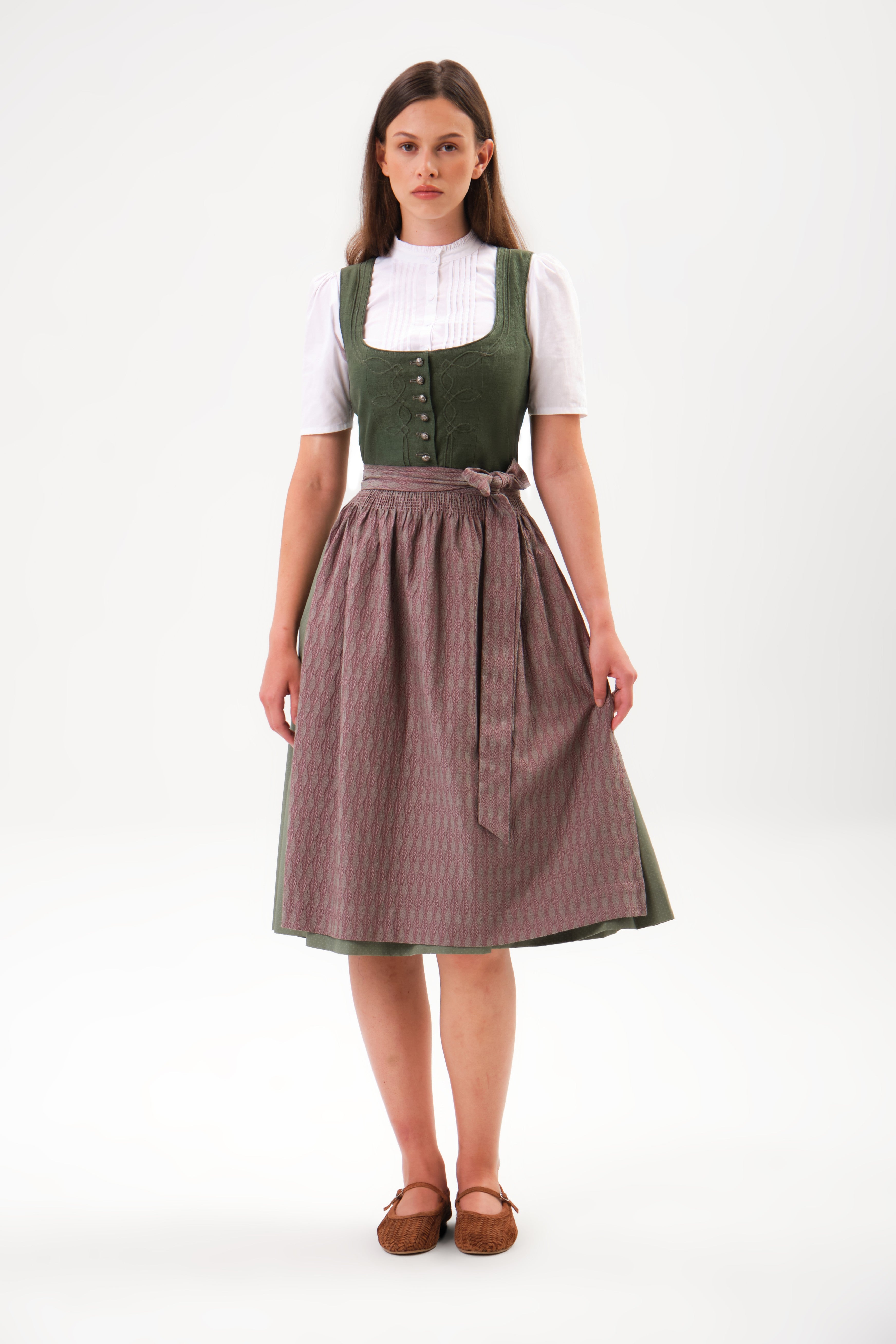 felicitas-damen-dirndl-dolores-leinen-tannengr-n image 1