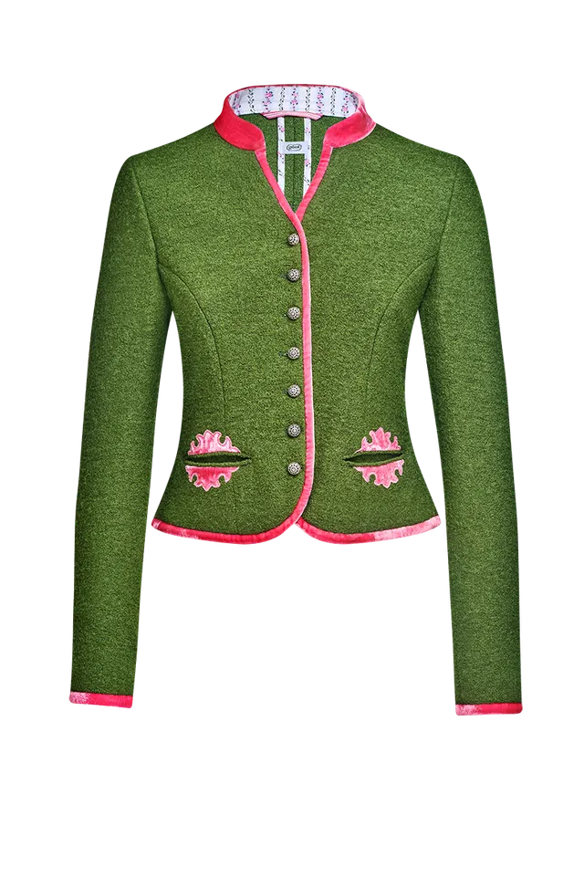 g-ssl-junge-walkjacke-damen-gr-n-samt-tailliert image 1