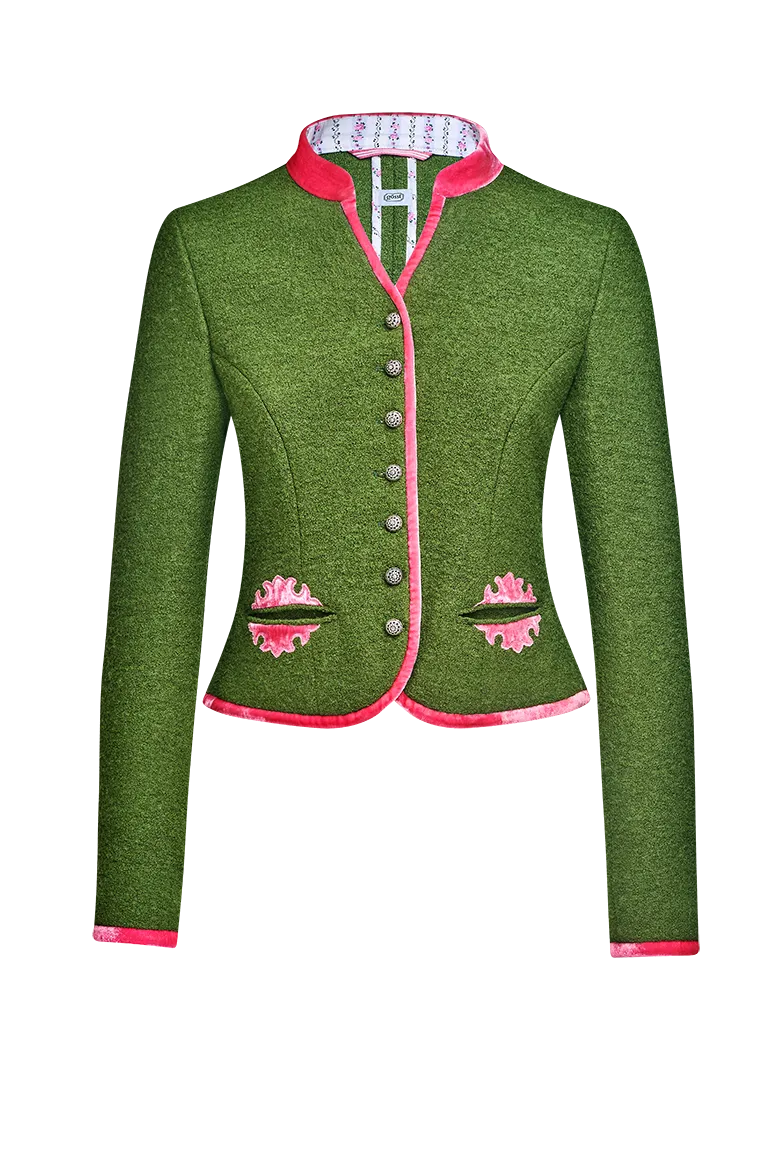g-ssl-junge-walkjacke-damen-gr-n-samt-tailliert image 1