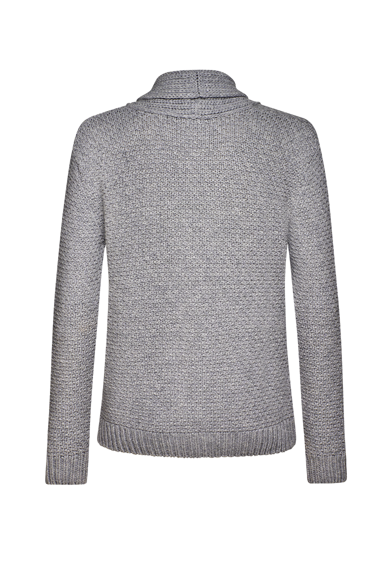 g-ssl-strickjacke-mit-schalkragen-merinowolle-grau-schwarz image 2