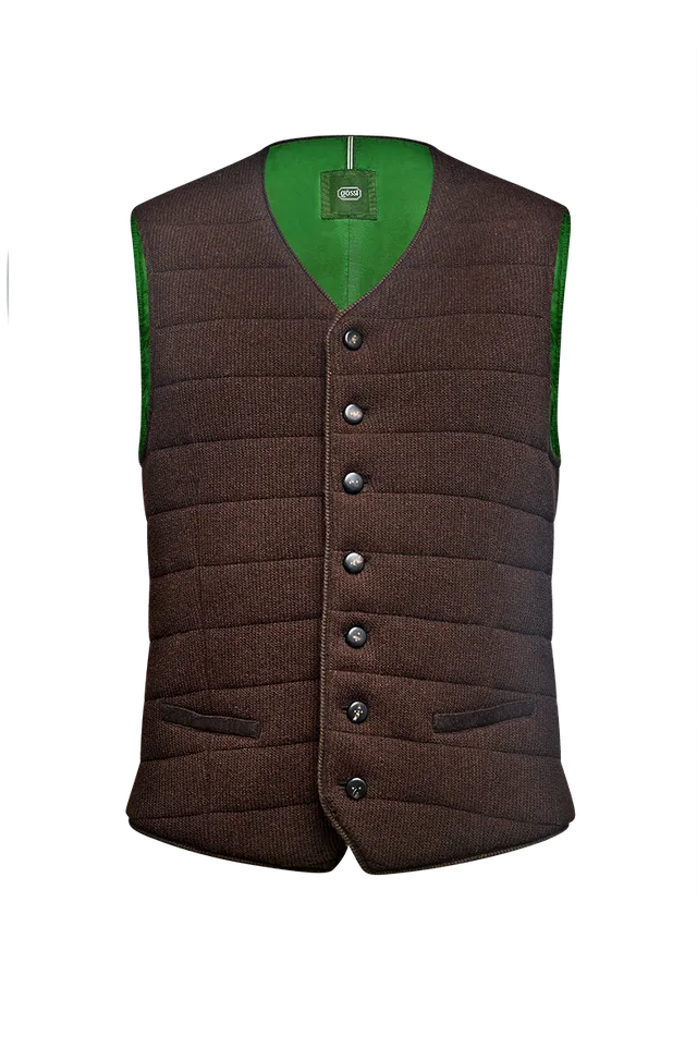 g-ssl-steppgilet-links-links-strick-wolle-seidenfutter-herren-braun image 1