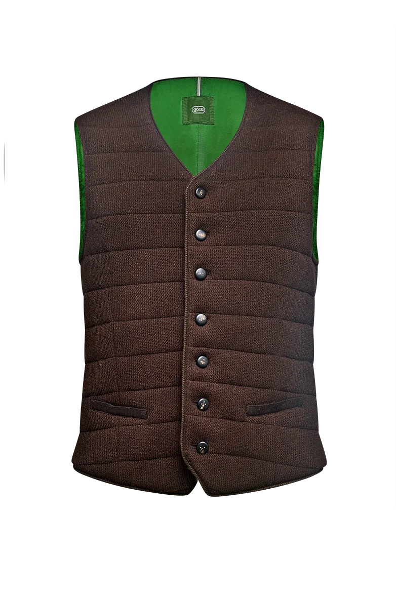g-ssl-steppgilet-links-links-strick-wolle-seidenfutter-herren-braun image 1