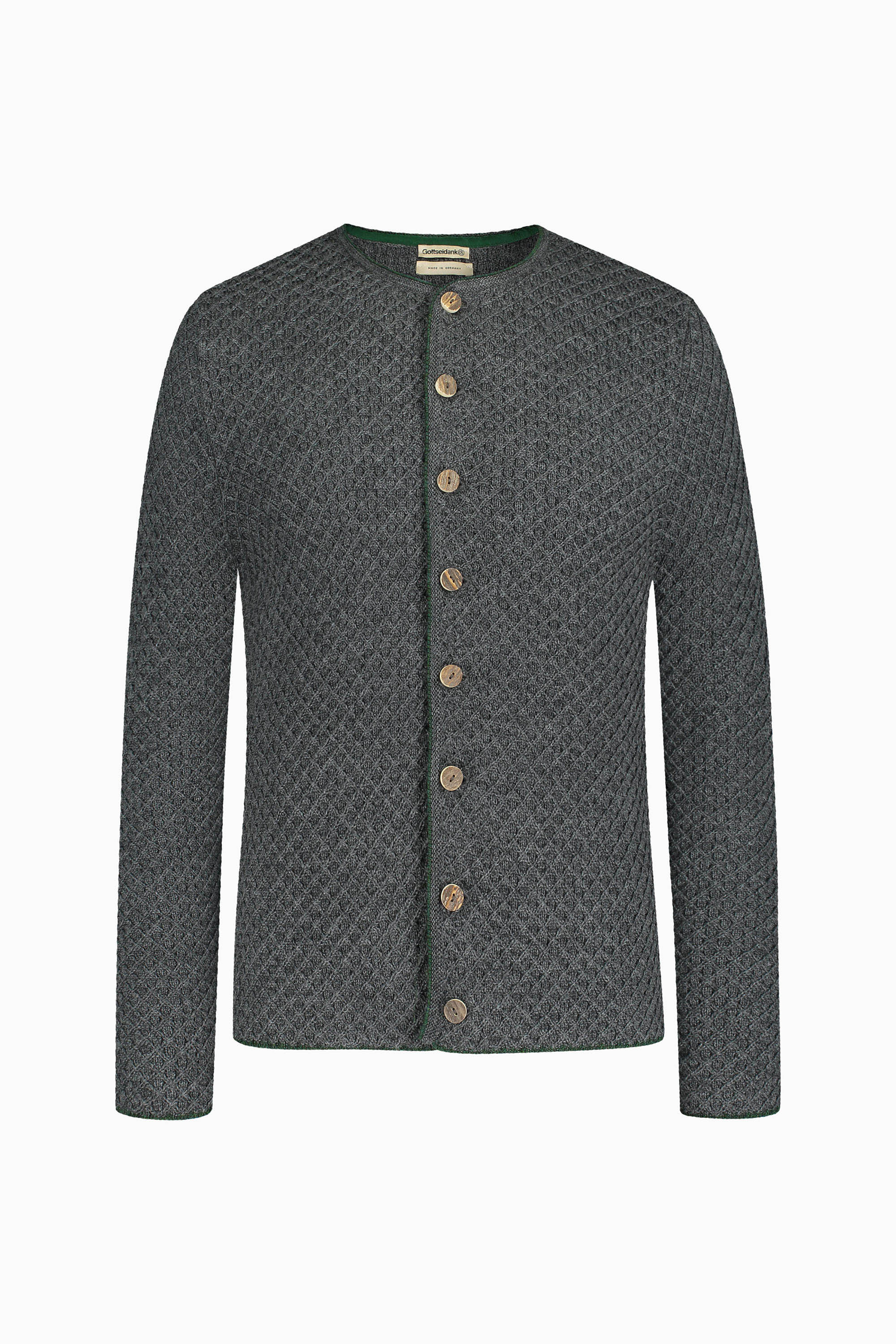 gottseidank-herrenstrickjacke-xaver-wollstrickjacke-mit-waffelmuster image 1