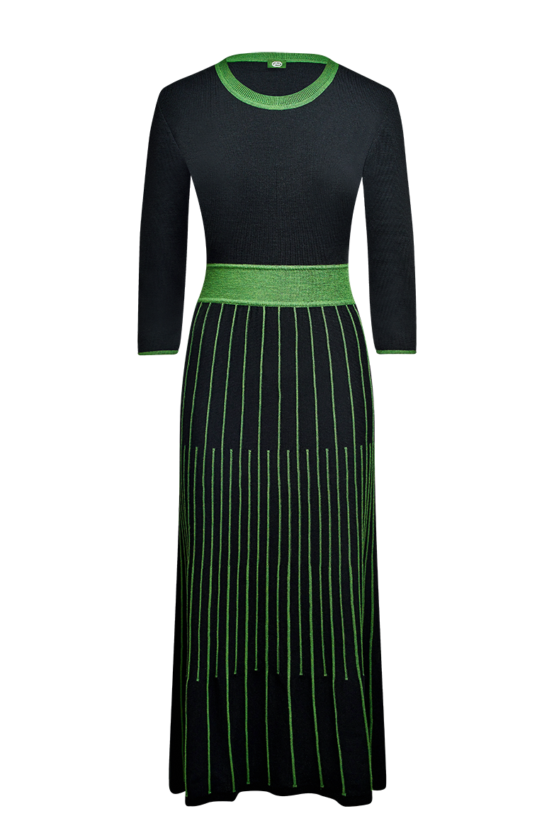 g-ssl-strickkleid-mit-gestrickten-biesen-merino-hutkleid-grau-schwarz image 1