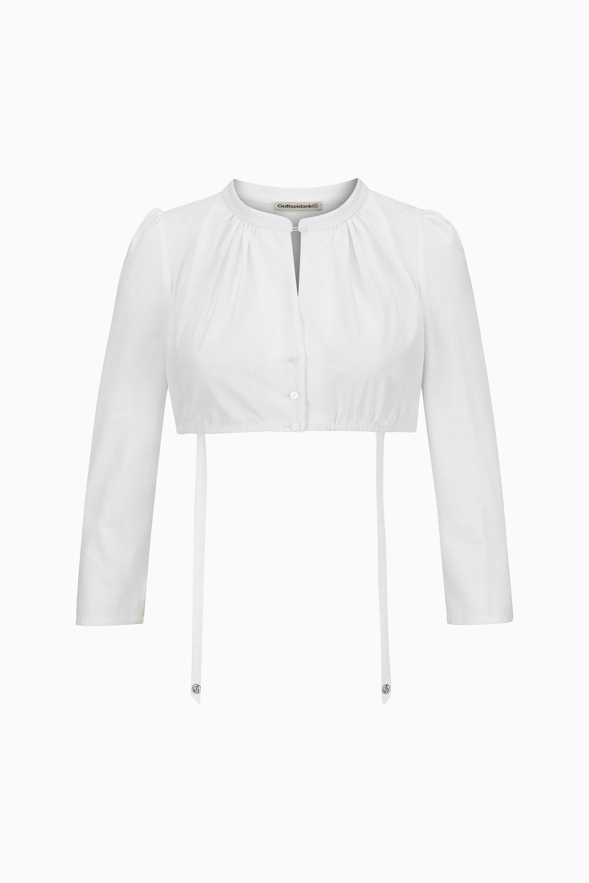 gottseidank-dirndlbluse-done-hochgeschlossene-bluse-mit-halblangem-puffarm image 1