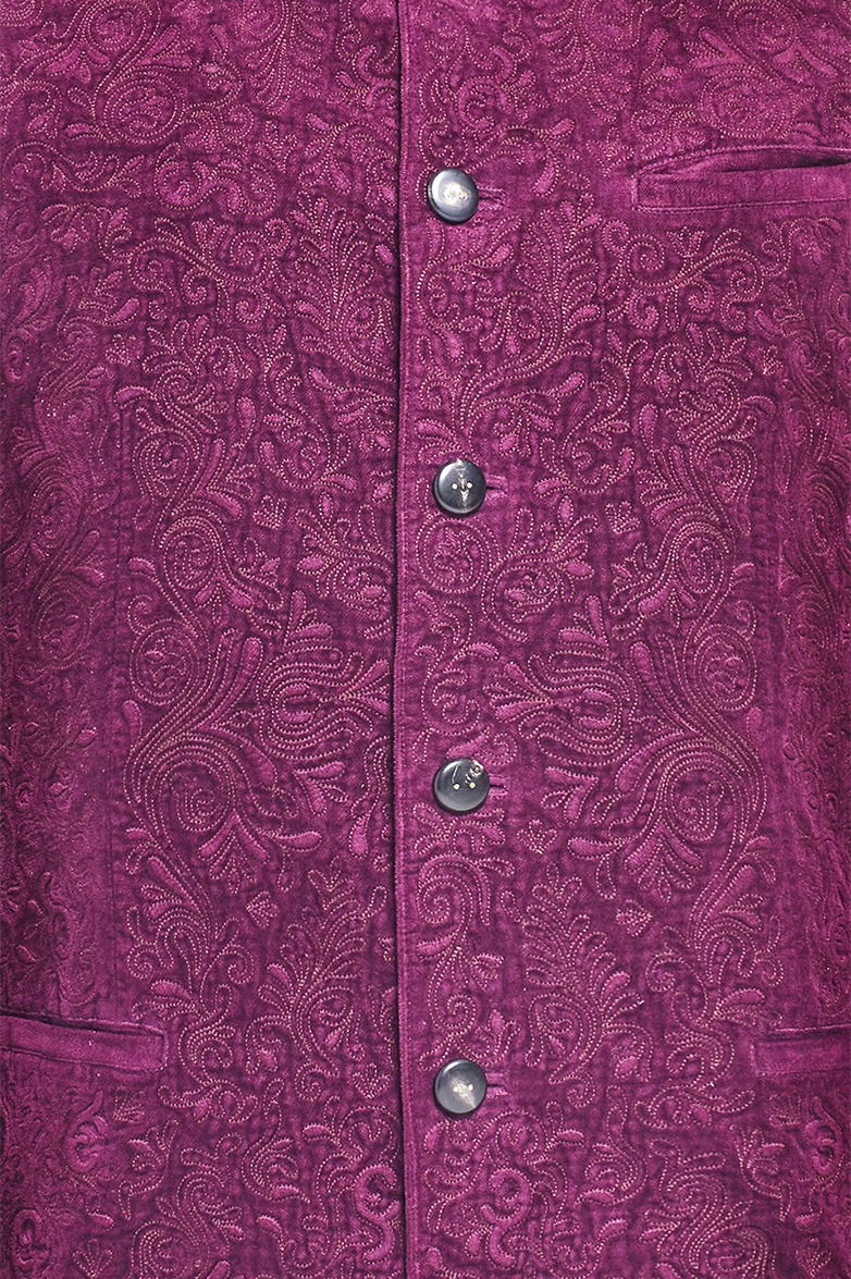 g-ssl-samtjacke-mit-reicher-relief-stickerei-herren-stehkragen-jacke image 4