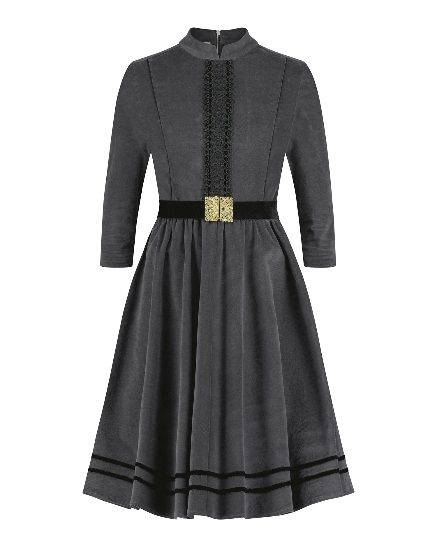 alpenherz-samtkleid-ava-stretch-trachtenkleid-anthrazit image 1