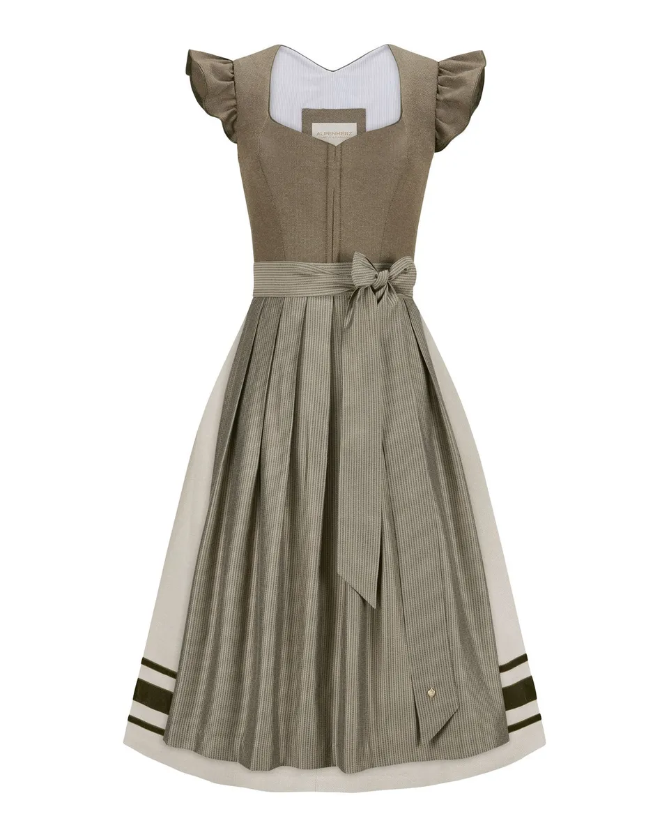 alpenherz-dirndl-marie-fl-gelarm-leinendirndl-oliv-beige image 1