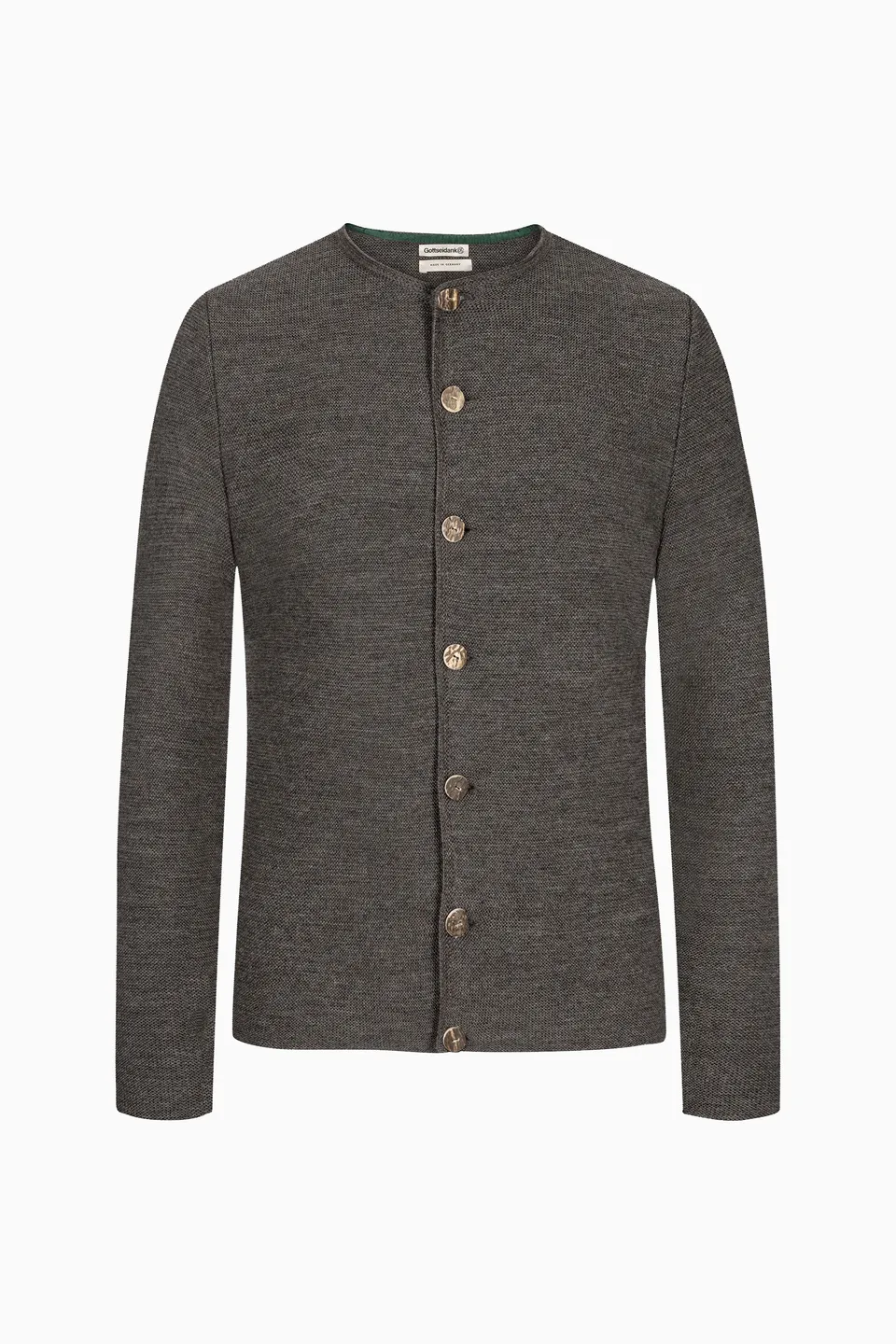 gottseidank-herrenstrickjacke-aloisius-uni-mit-hirschhornkn-pfen-2 image 1