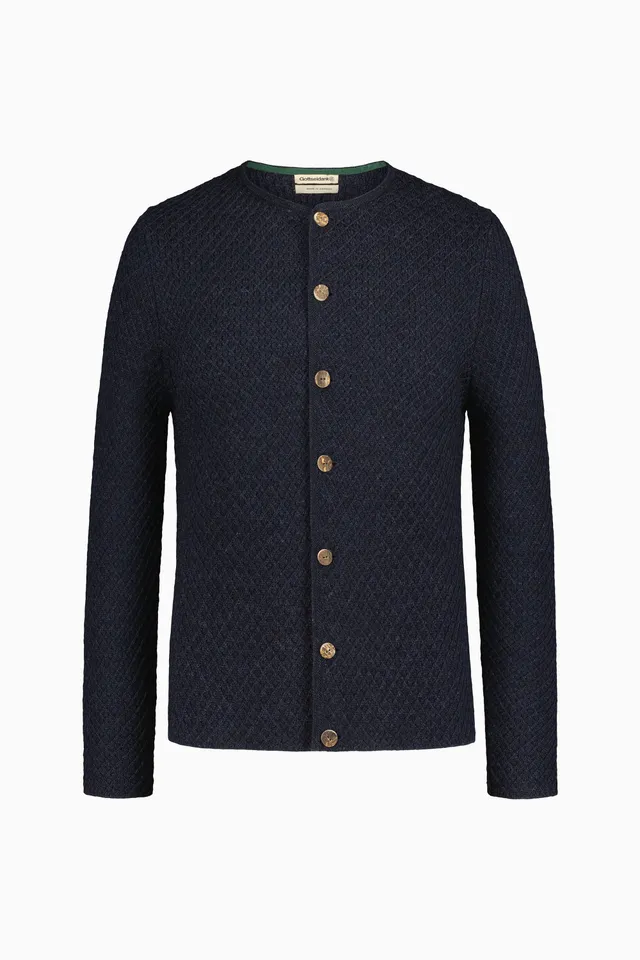 gottseidank-herrenstrickjacke-xaver-uni-im-waffelmuster image 1