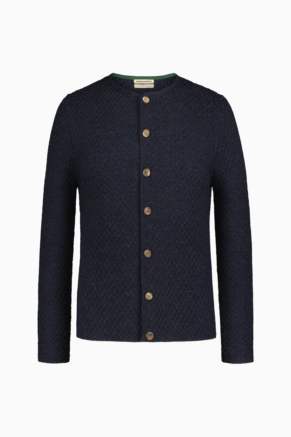 gottseidank-herrenstrickjacke-xaver-uni-im-waffelmuster image 1