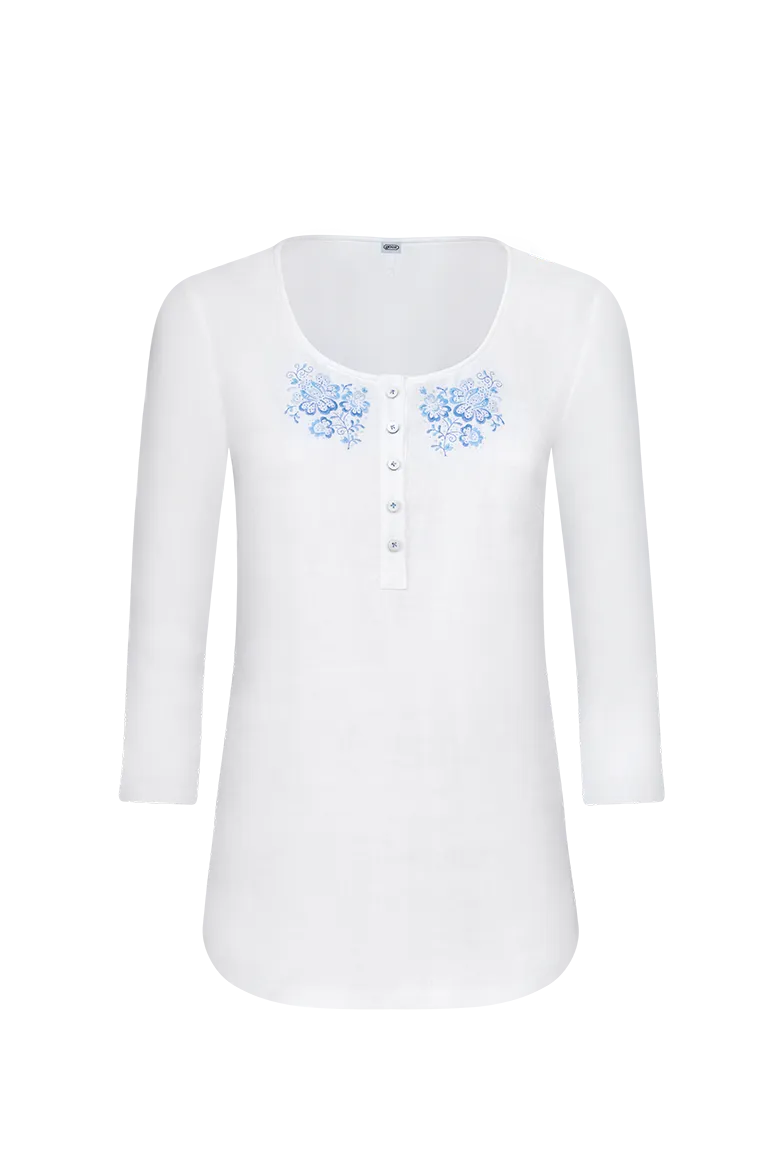 g-ssl-model-shirt-damen-mit-flachstichstickerei-leinen-shirt image 1