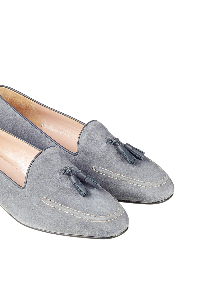 g-ssl-klassiker-slipper-aus-veloursleder-grau-schwarz-mit-quasten image 3