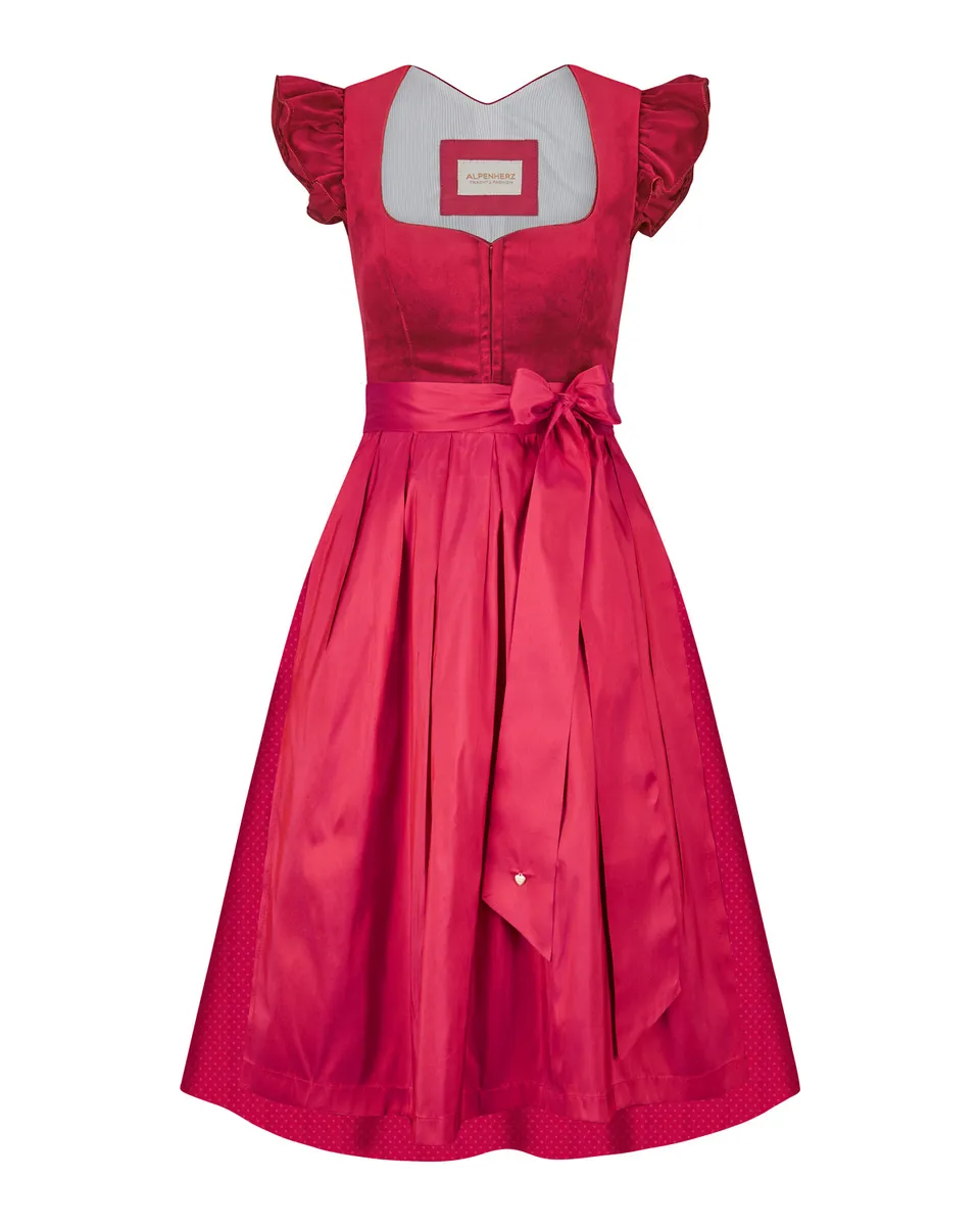 alpenherz-samtdirndl-melissa-fl-gelarm-75-cm-rubinrot image 1