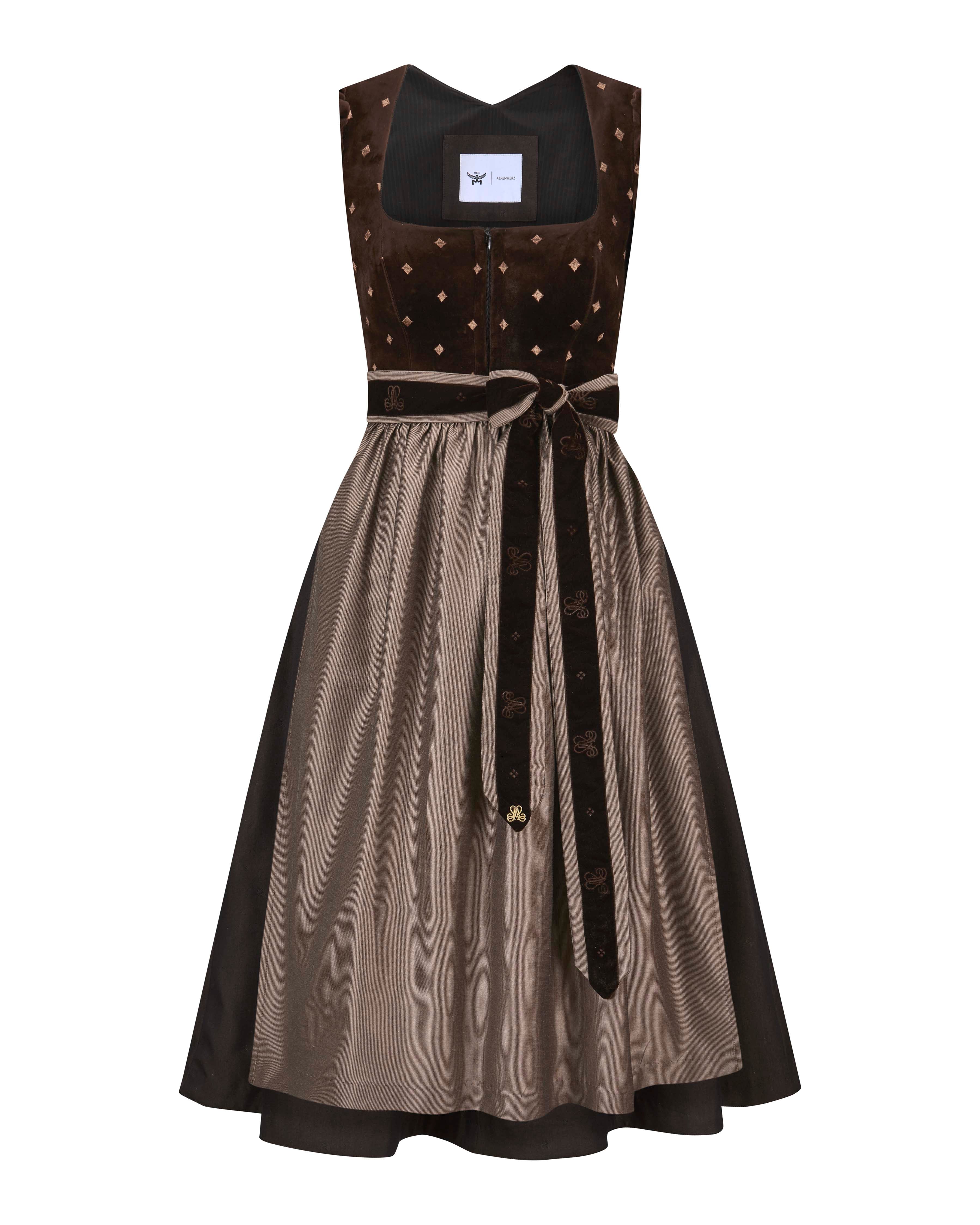 alpenherz-x-mcm-dirndl-puffarm-espresso-martini-samt-damen image 3