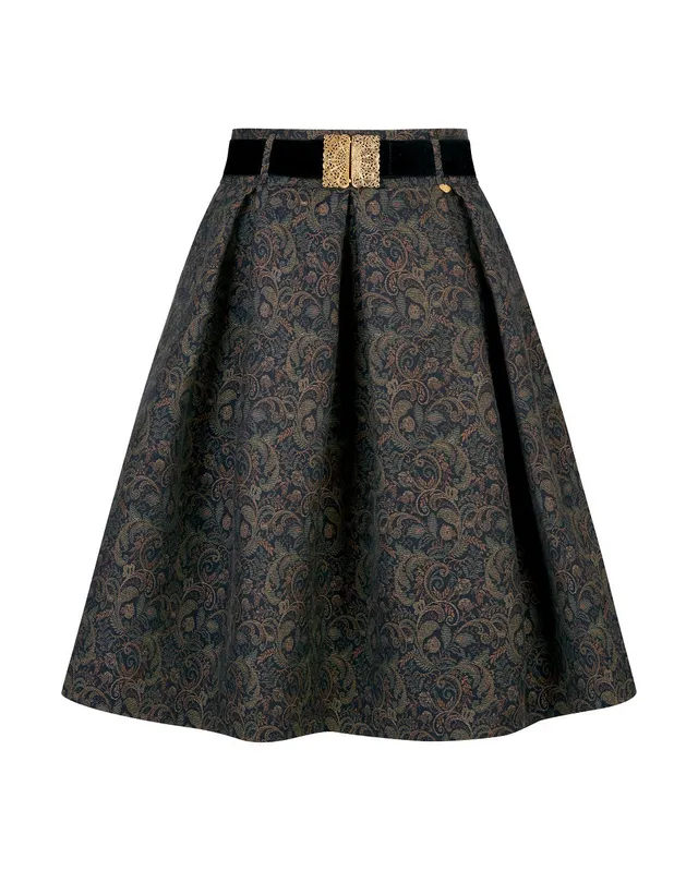 alpenherz-trachtenrock-jule-schwarz-floral-65-cm image 1