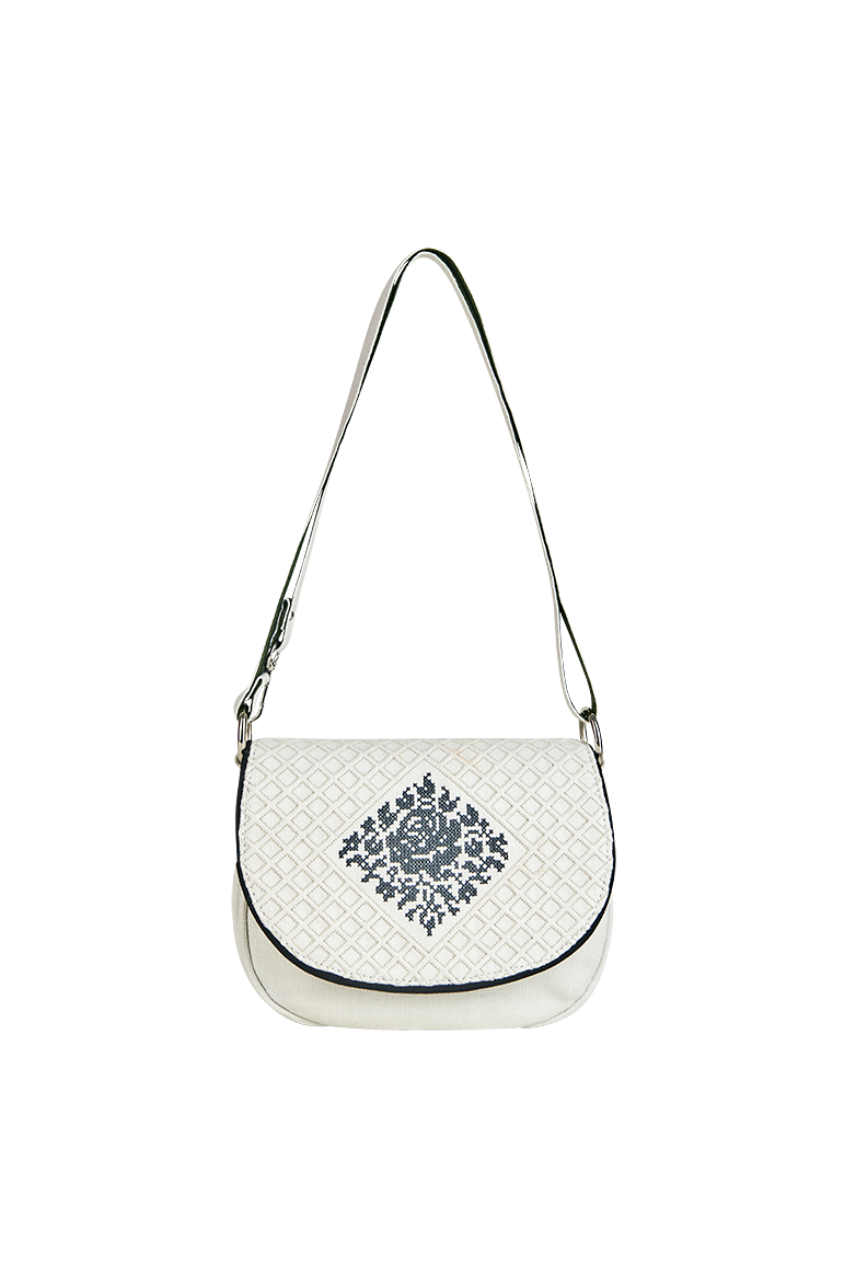 g-ssl-bauernleinen-tasche-satteltasche-natur-mit-kreuzstich image 1
