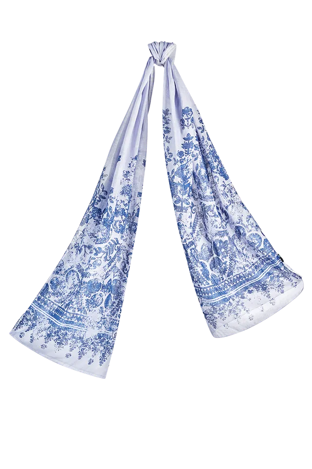 g-ssl-ornament-schal-tuch-baumwolle-70-x-200-cm-blau image 1