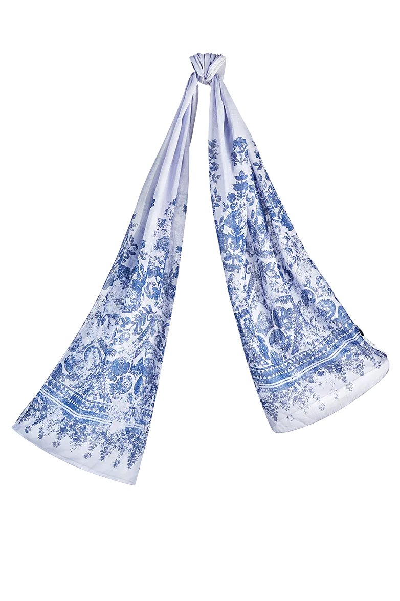 g-ssl-ornament-schal-tuch-baumwolle-70-x-200-cm-blau image 1