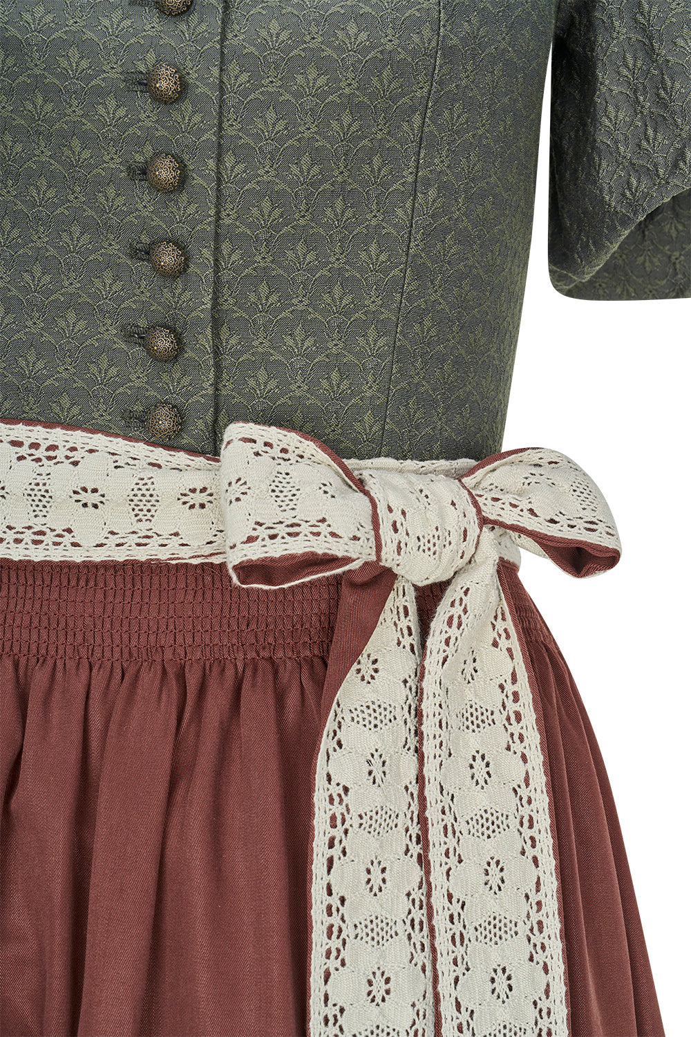 felicitas-damen-dirndl-dania-80-cm-oliv-mit-jacquard-mieder image 4