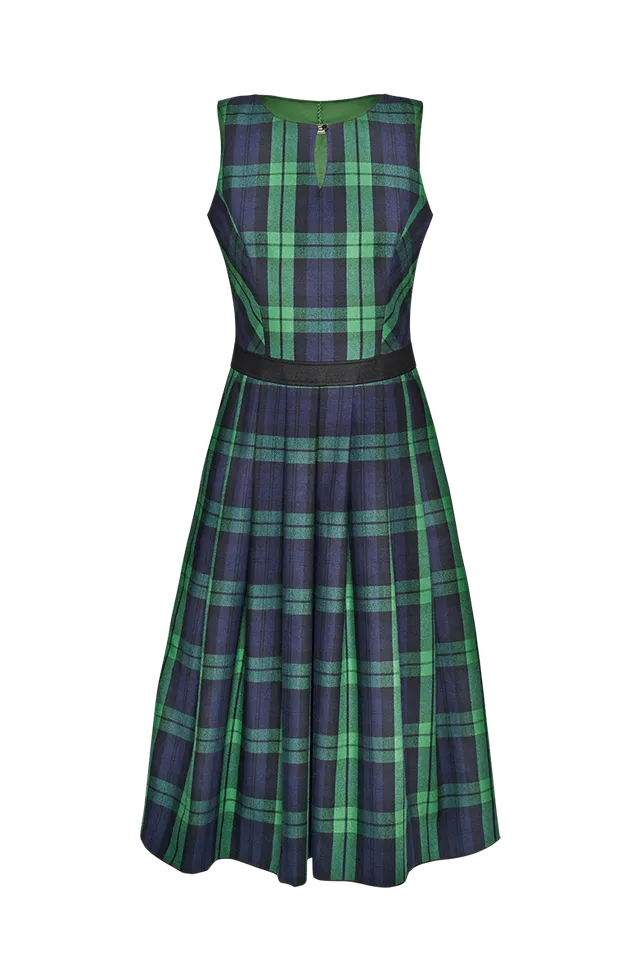 g-ssl-karo-kleid-damen-blau-aus-baumwoll-flanell image 1
