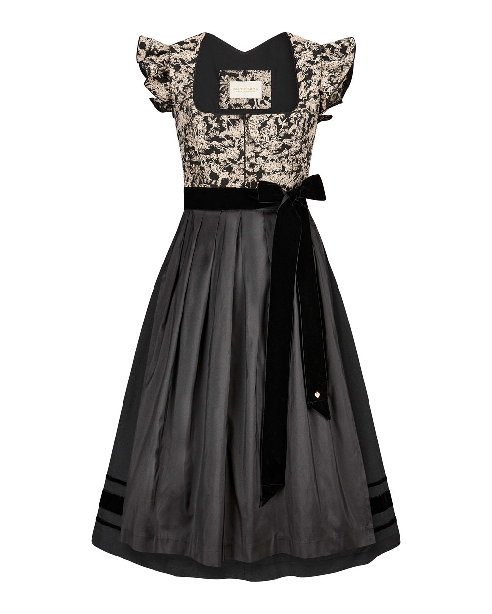 alpenherz-dirndl-maren-schwarz-beige-mit-abtrennbaren-fl-gel-rmchen-3-in-1 image 1