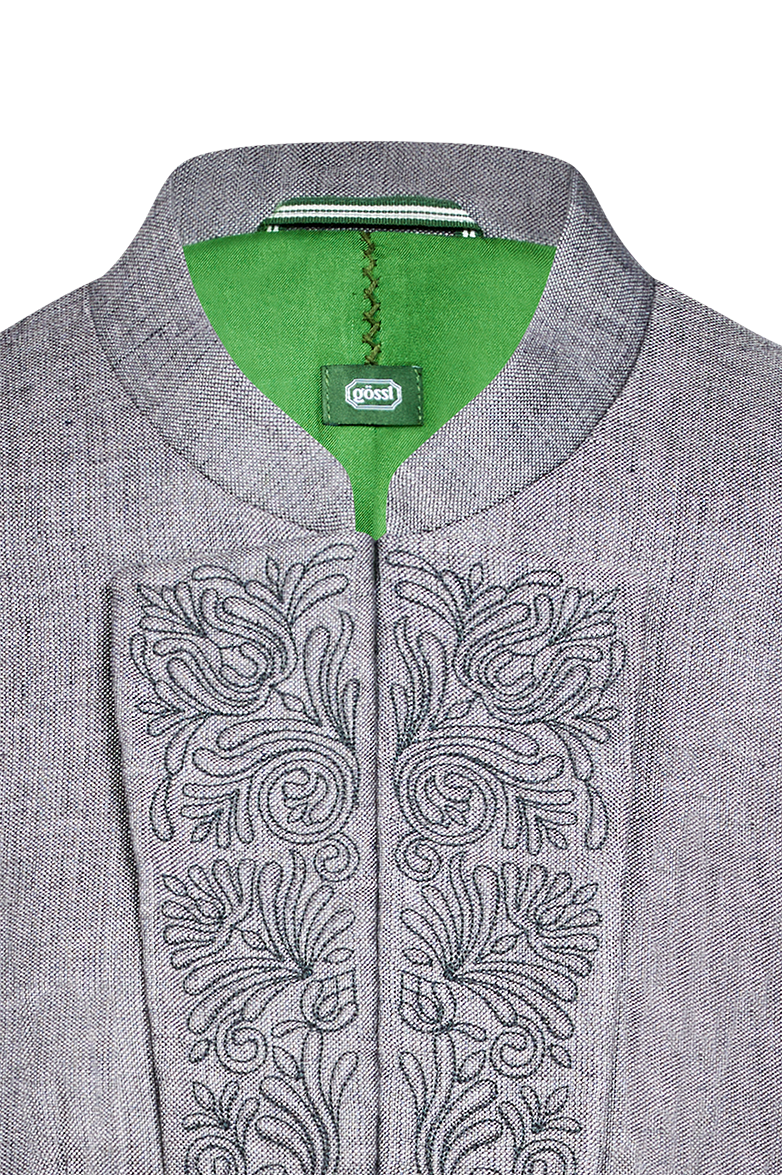 g-ssl-jacke-mit-lederhosen-stickerei-damen-leinenjacke-grau-schwarz image 3