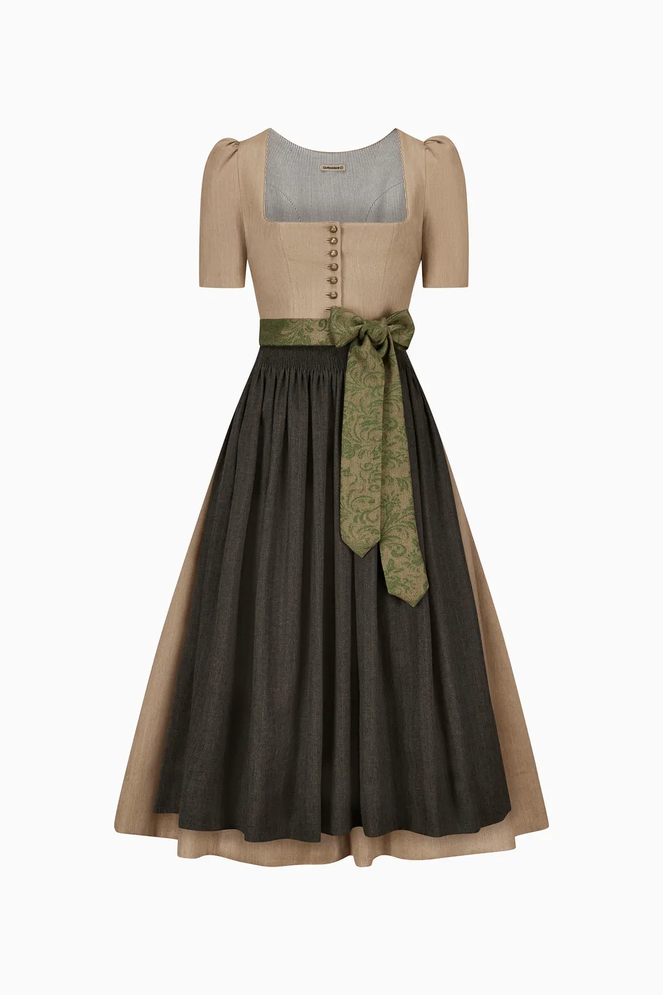 gottseidank-dirndl-hanni-midi-dirndl-mit-geradem-ausschnitt-und-puffarm image 1